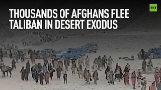 Thousands of Afghans flee Taliban in desert exodus