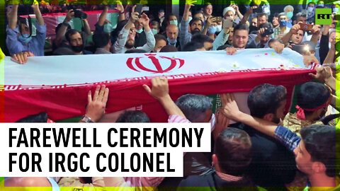 Mass farewell ceremony for slain IRGC colonel in Tehran