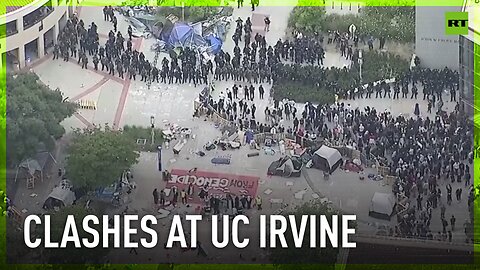 Pro-Palestine protest at University of California Irvine turns into scuffles with police