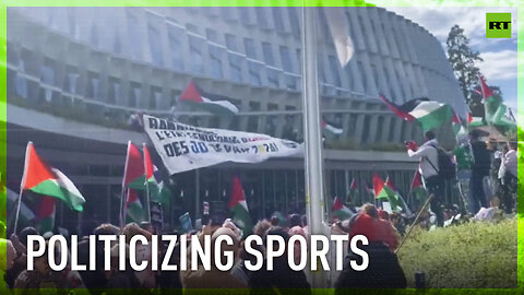 Protesters demand Israelis compete under neutral flag at upcoming Olympics