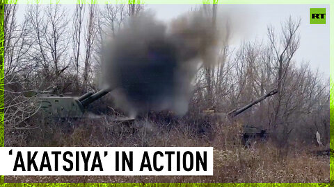 Russian ‘Akatsiya’ self-propelled gun in action
