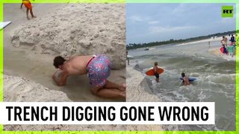 Florida man beach trench dig goes spectacularly wrong
