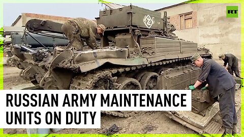 Russian field maintenance crews work non-stop restoring damaged military equipment