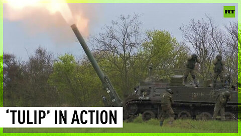 Russia’s ‘Tulip’ self-propelled mortar in action
