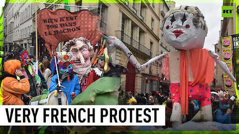 You know the protest is French if it combines vandalism and art