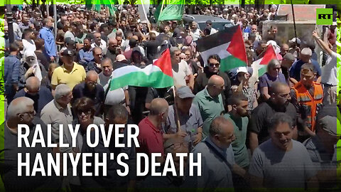 Hundreds march through Ramallah city over assassination of Hamas leader