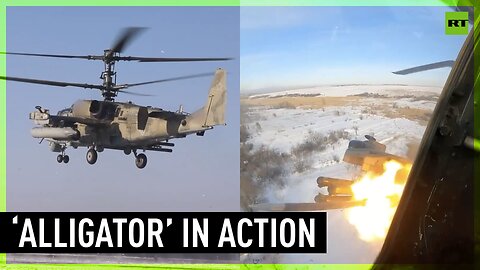 Russian attack helicopter strikes Ukrainian positions at close range