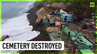Cemetery washed away in Guatemala