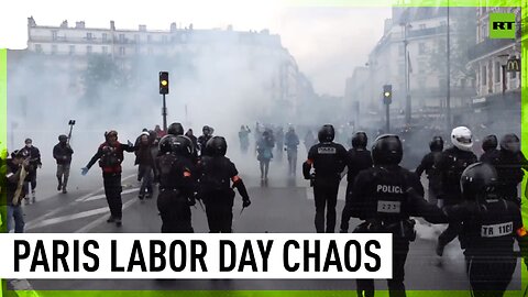 Clashes and chaos erupt in Paris at Labor Day mass rally