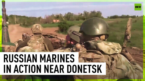 Russian marines filmed in action near Donetsk
