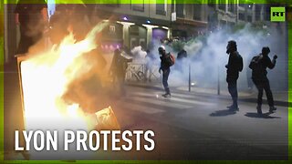 Trash cans on fire as Lyon protesters rally against National Rally potential win in France