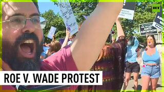 Pro-choice protester makes desperate plea to Supreme Court