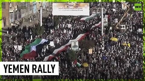 People in Yemen rally in support of Palestinians