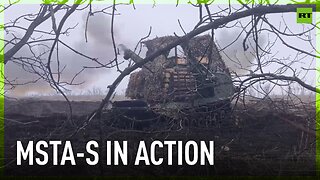 Russian ‘Msta-SM2’ strikes Ukrainian armored vehicles and US-made M777 field artillery gun