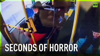 Moment inside bus seconds before deadly accident in St Petersburg