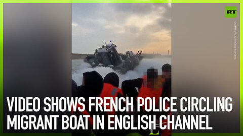 French police circling migrant boat in English Channel