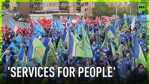 Thousands rally in Rome for better working conditions
