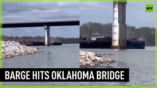Barge strikes bridge in Oklahoma