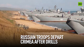 Russian troops depart Crimea after drills