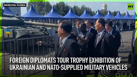 Foreign diplomats tour trophy exhibition of Ukrainian and NATO-supplied military vehicles