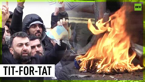 'It's not freedom' | Swedish flags ablaze in London in response to Koran burnings