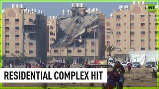 Residents flee after powerful strike hits Qatari-funded housing complex in Gaza