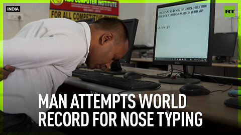 Man attempts world record for nose typing