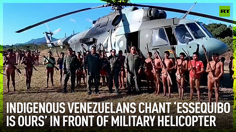 Indigenous Venezuelans chant ‘Essequibo is ours’ in front of military helicopter