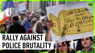 French protesters rally against police brutality