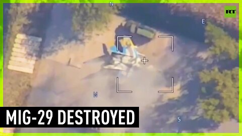 Moment Ukrainian MiG destroyed by drone