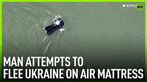 Man attempts to flee Ukraine on air mattress