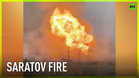 Gas storage facility on fire in Russian city of Saratov