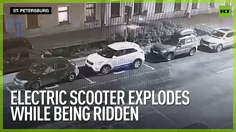 Electric scooter explodes while being ridden