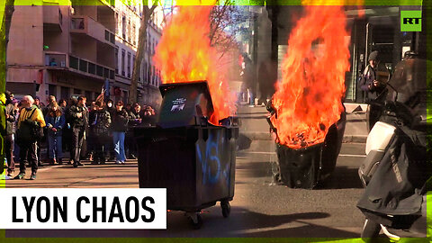 Water cannons deployed as protesters demonstrate against pension reform in France