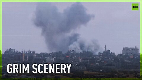 Plumes of smoke rise above East Rafah as Israel orders immediate evacuation