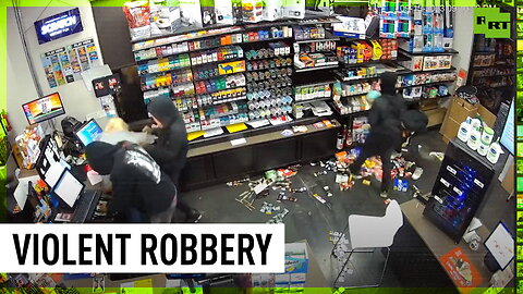 Shocking assault caught on camera during gas station robbery