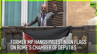 Former MP hangs Palestinian flags on Rome’s Chamber of Deputies