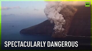 Italian volcano sends ash cloud into the sky in spectacular eruption