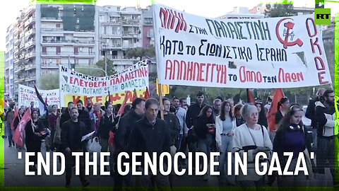 Pro-Gaza activists from Thessaloniki mark NATO's 75th anniversary with a march for peace in Gaza