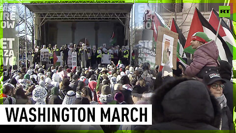Thousands rally in Washington DC in support of Palestine
