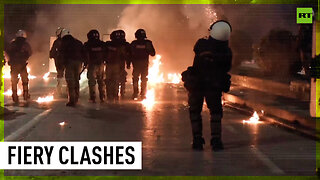 Molotovs and fireworks explode during Greek clashes