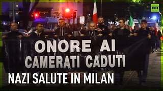 Nazi salutes made during demonstration honoring Sergio Ramelli in Milan