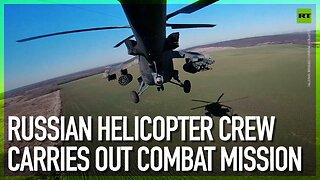 Russian helicopter crew carries out combat mission