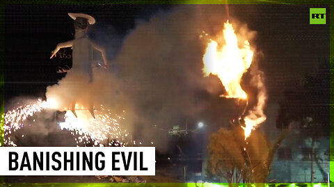 'You can feel evil burning' | Effigies set ablaze during 'burning the Judas' ceremony