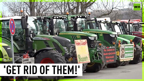 German farmers blockade Green Party event