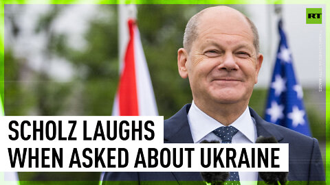 German chancellor laughs when asked about Ukraine security