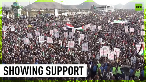 Thousands of Yemenis rally in support of Gazans