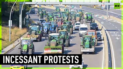 Farmers protest (again), disrupting traffic in Barcelona