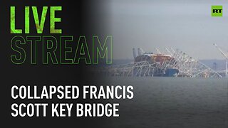 Collapsed Francis Scott Key Bridge after ship collision