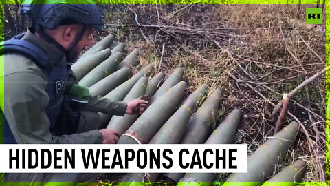 RT reporter explores the woods where a cache of US-made shells were hidden